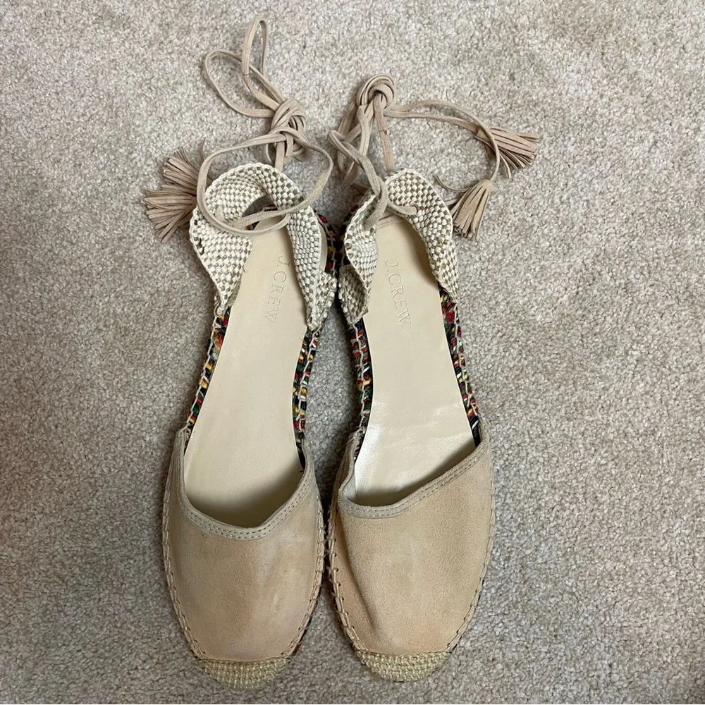 NEW J Crew Baja Flat Espadrille Suede Sandals Made in Spain G4208 Size 10 - Picture 3 of 12